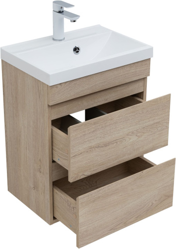 Тумба под раковину Aquanet Нота NEW 00334196 49х34х61 подвесная цвет светлое дерево - фото 2