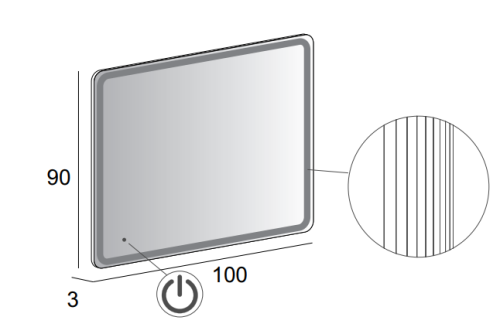 Зеркало в ванную Cezares 44996 100х90 - фото 5