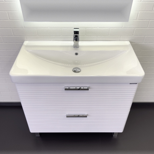 Тумба с раковиной Comforty Танжер 00-00019535CF 91х47х85 напольная цвет белый - фото 5