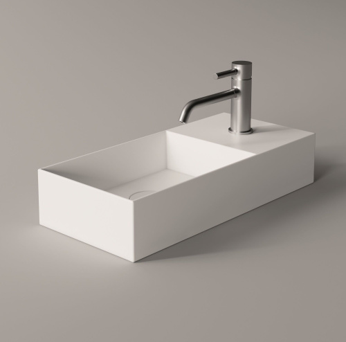 Раковина керамическая Alice Spy 34100101 55х25 подвесная цвет белый глянцевый 1 отверстие под смеситель - фото 4