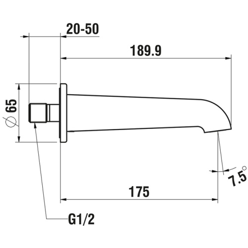 Излив Laufen I Balocchi HF901771100000 настенный хром - фото 2