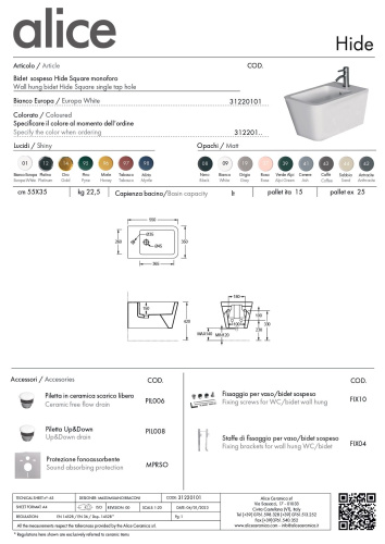 Биде Alice Hide 31220101 подвесное - фото 5