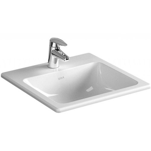 Раковина из сантехнического фарфора Vitra S20 5463B003-0001 50х50 накладная цвет белый 1 отверстие под смеситель