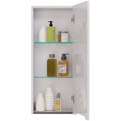 Шкаф-пенал LeMark Buno LM04B35PL 35х25х85 подвесной цвет белый/серый - фото 4