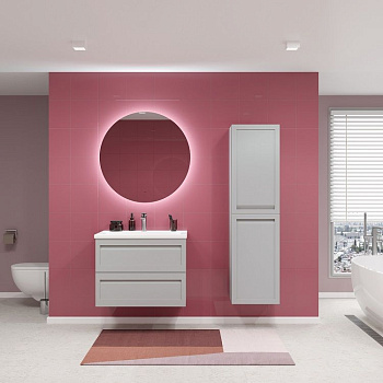 Шкаф-пенал Art&Max PLATINO AM-Platino-1500-2A-SO-GCM 40х30х150 подвесной цвет светло-серый матовый