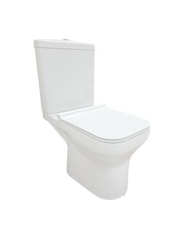 Унитаз напольный с бачком Creo Сeramique ARCHILITE COMBO-AS1003/ARL1002/AS1001T белый с сиденьем с микролифт душевой смыв - фото 3