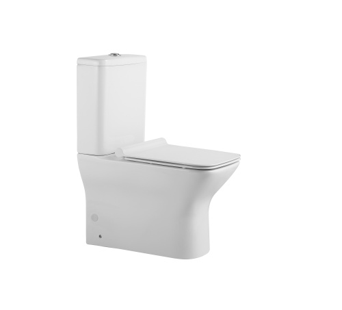 Унитаз напольный с бачком Agger AT02000 белый с сиденьем микролифт безободковый душевой смыв - фото 2
