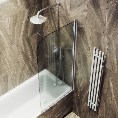 Душевая шторка на ванну Maybah Glass MGV-610-5 50х140 стекло тонированное профиль хром матовый ориентация универсальная - фото 4