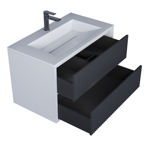 Тумба с раковиной Uperwood Next Premium 3930205167 80х45х57 цвет графит - фото 5