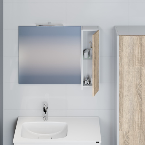 Зеркало-шкаф СанТа Меркурий 700460 90х14х65 подвесной - фото 2