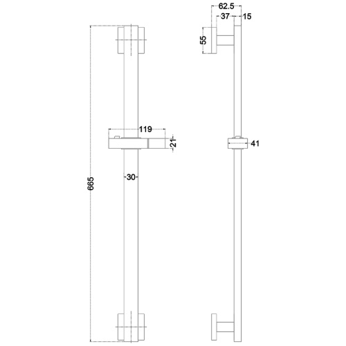 Душевая штанга Melana Cubo 610206 настенная - фото 3