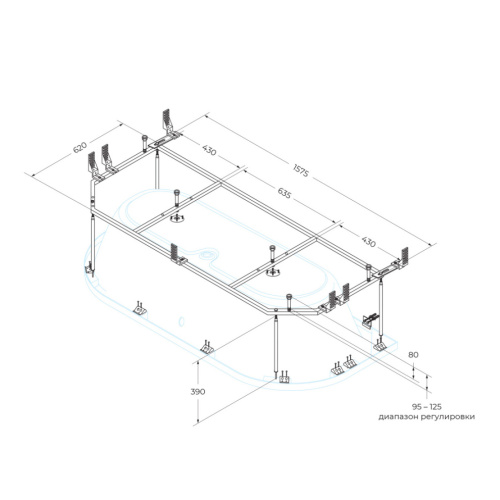 Каркас для ванны Cezares METAURO METAURO-MF - фото 2