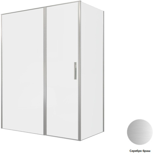 Душевой уголок Allen Brau Priority 3.31038.BA + 3.31041.BA 160х80 стекло прозрачное профиль серебро брашированное без поддона - фото 5