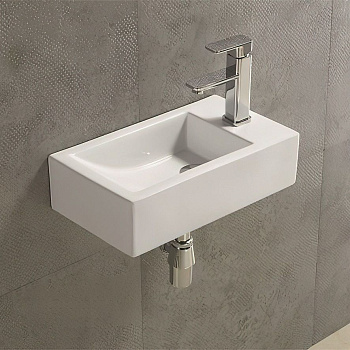 Раковина керамическая Art&Max AM-4849-L 45х25 подвесная цвет белый