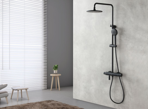 Душевая стойка LeMark Bronx LM3772BL настенная - фото 2