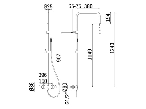 Смеситель для душа Mamoli Tuttodunpezzo 37170000002A настенный сталь - фото 3