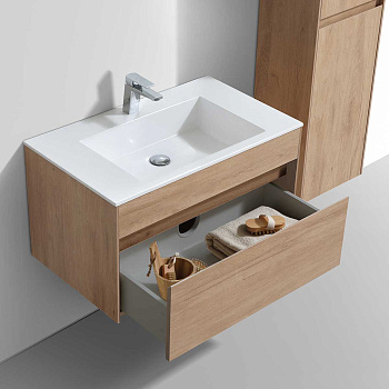 Тумба под раковину Vincea Chiara VMC-2C800NO 79х48х44 подвесная цвет коричневый