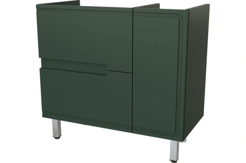 Тумба под раковину Taliente Cevia 89 см TA-MBC-90PR(L)-grigio verde подвесная, зеленая + Столешница Taliente Olejio 100 см TA-MB-ST100-blanco белая (без раковины) - фото 2