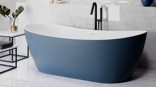 Ванна из искусственного камня Zenon Powell 4000.000.000.000.29549 180х80 отдельностоящая овальная - фото 4