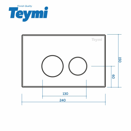 Клавиша смыва механическая Teymi Lina T70102CH цвет хром - фото 4