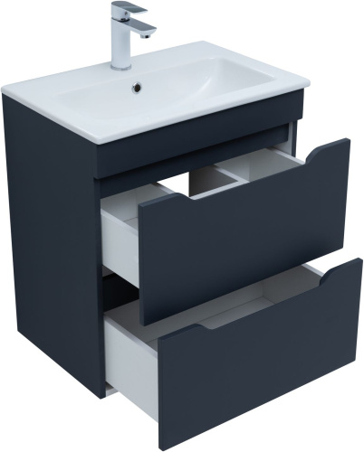Тумба под раковину Aquanet Практика 00330458 58х39х64 напольная/подвесная цвет синий - фото 3