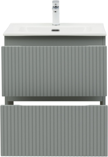Тумба под раковину Aquanet Джейн (Flat) 00335432 60х46х64 подвесная цвет зеленый/серый - фото 5