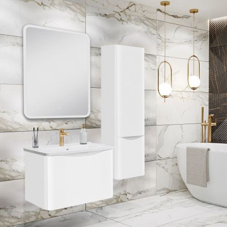 Шкаф-пенал RUNO Тоскана 00-00001418 35х31х131 подвесной цвет белый