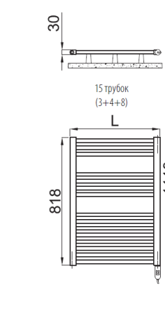 Полотенцесушитель электрический Irsap Ares EIS058KK1IR01NNN 60х80 черный