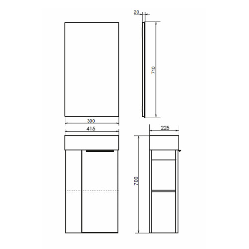 Тумба с раковиной Comforty Матэ 00-00015132CF 42х23х70 подвесная цвет дуб дымчатый - фото 2