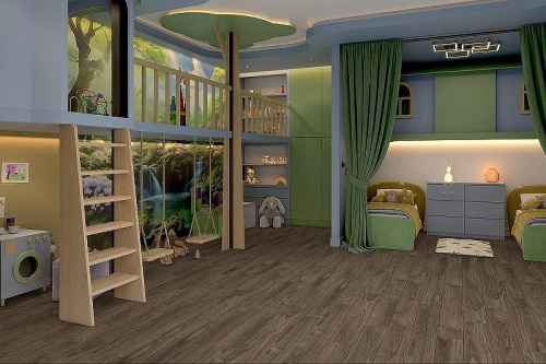 Кварцвиниловая плитка Damy Floor FAMILY LVT 0036-3-LVT Орех Американский толщина 0.25 см 43 класс 1227х187 - фото 5