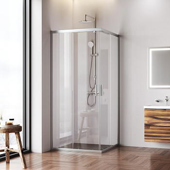 Душевой уголок Am.Pm Gem W90G-403-9090MT 90х90 стекло прозрачное профиль хром матовый без поддона