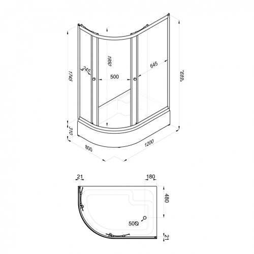 Душевой уголок Тритон Коралл Щ0000068952 120х80 стекло прозрачное с узором профиль белый с поддоном - фото 4
