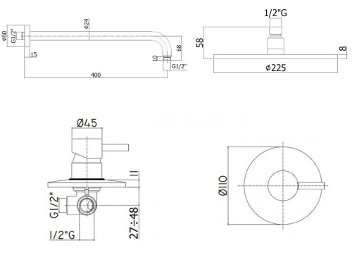 Душевая система Paffoni Light KITLIG011BO встраиваемая в стену - фото 4