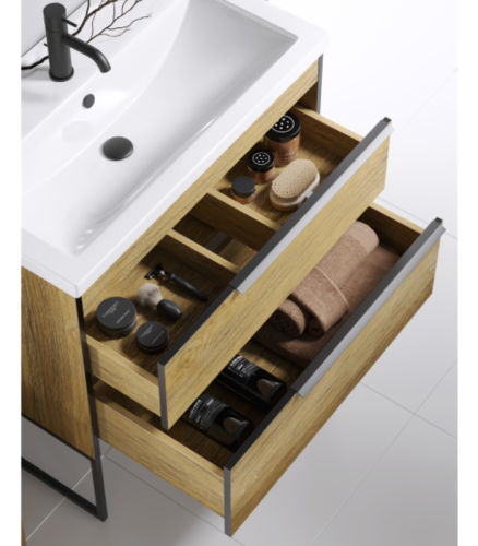 Тумба под раковину Aqwella Y FRG0108DB 79х44х56 подвесная цвет коричневый - фото 4