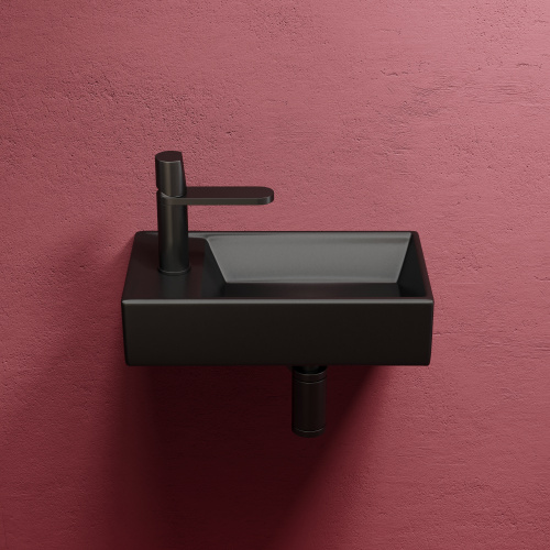 Раковина из сантехнического фарфора Ceramica Nova ELEMENT CN6051RMB 42х22 подвесная цвет черный матовый 1 отверстие под смеситель - фото 5