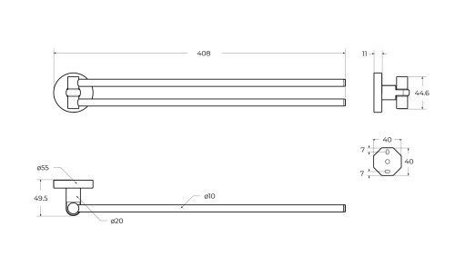 Полотенцедержатель Cezares RELAX RELAX-THD-S-01 - фото 2