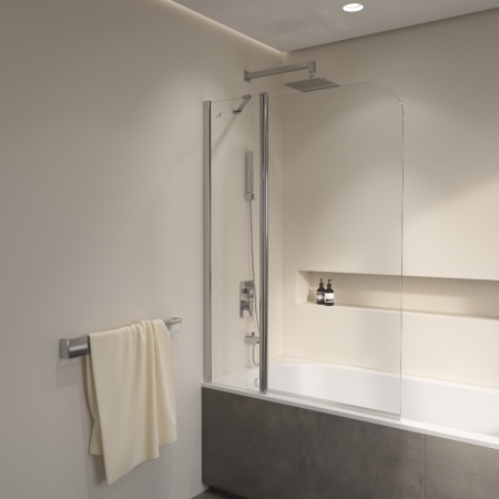 Душевая шторка на ванну RGW Screens 351101110-11 100х140 стекло прозрачное профиль хром глянцевый ориентация универсальная