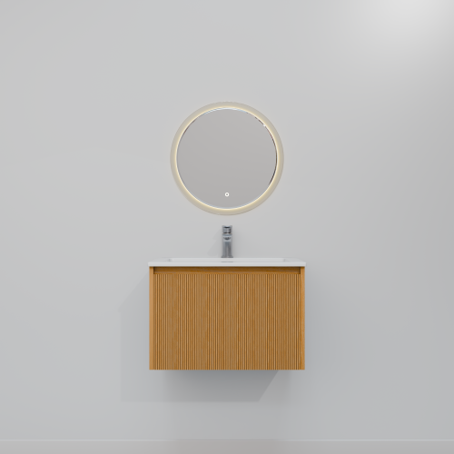 Тумба с раковиной+зеркало Art Decco Elizabeth (Элизабет) AEL06W11S1MF 60x45x40 подвесная цвет белый дуб - фото 4