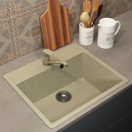 Кухонная мойка Uperwood ECON UPD-104 4010202101 57х50 цвет слоновая кость поверхность матовая - фото 2