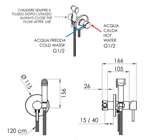Гигиенический душ со смесителем Remer X65W хром - фото 2