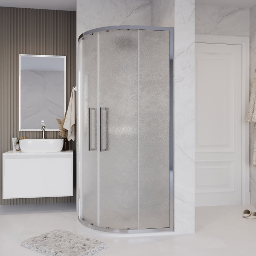 Душевой уголок Grossman Cosmo 301.K33.02.1010.10.02 100х100 стекло текстурное профиль хром глянцевый без поддона - фото 3