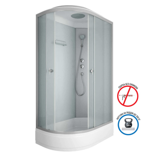 Душевая кабина Niagara Eco E120/80/26R/MT 120х80 асимметричная с крышей ориентация правая