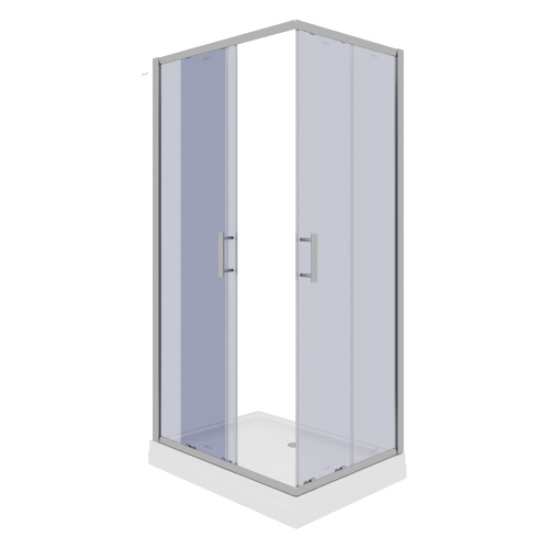 Душевой уголок Parly QZ71S N 100х70 стекло тонированное профиль хром глянцевый с поддоном - фото 3