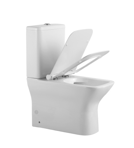 Унитаз напольный с бачком Agger AT02000 белый с сиденьем микролифт безободковый душевой смыв - фото 4