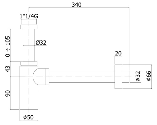 Сифон для раковины Paffoni Minimal ZACC240BO - фото 2