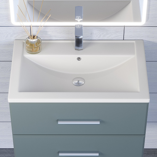 Раковина из искусственного камня Uperwood Foster Quartz 291030032 70х46 полувстраиваемая цвет белый - фото 4