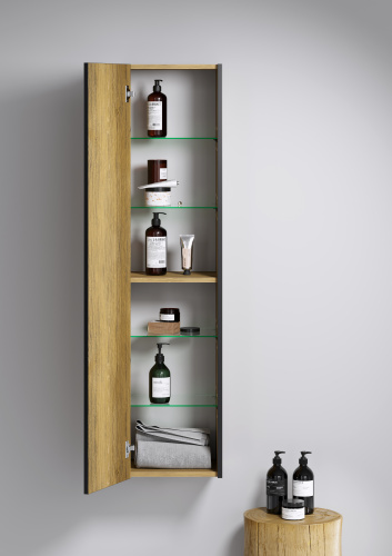 Шкаф-пенал Aqwella Y FRG0535DB 35х30х140 подвесной цвет коричневый - фото 2