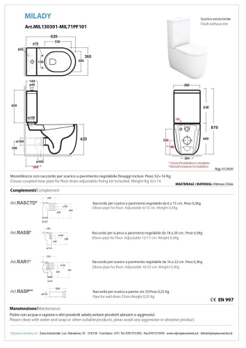 Чаша унитаза напольная Olympia Milady MIL130323 цвет черный матовый без сиденья и без бачка безободковая - фото 2