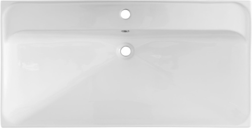 Раковина керамическая Aquanet Flash 00333269 92х47 полувстраиваемая цвет белый 1 отверстие под смеситель - фото 2