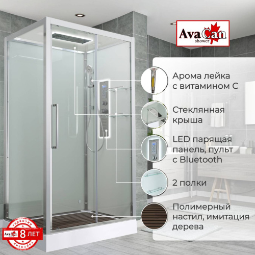 Душевая кабина AvaCan Z Z2911LED 110х90 прямоугольная с крышей ориентация универсальная - фото 2